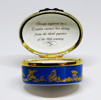 HALCYON DAYS ENGLISH ENAMEL BOX - ANTIQUE LONDON FLORAL - FLOWERS - 18TH CENTURY