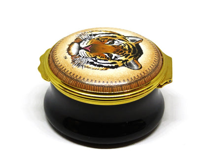 HALCYON DAYS ENAMEL BOX - PRINCETON UNIVERSITY -TIGER MASCOT- LATIN SEAL & MOTTO