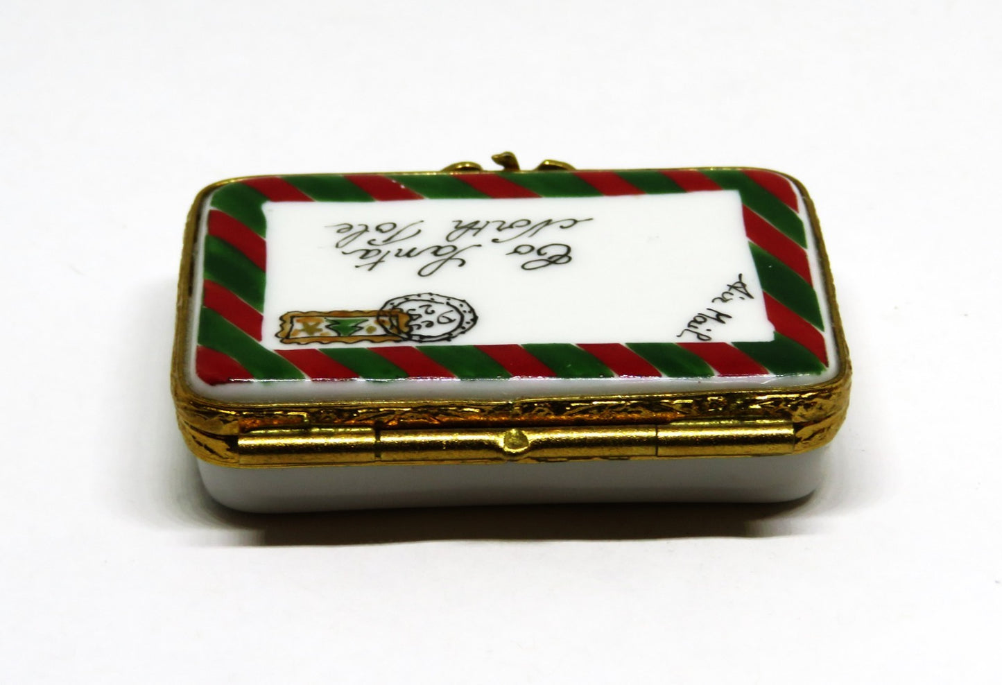 LIMOGES FRANCE BOX - ARTORIA - STAMPED ENVELOPE & LETTER TO SANTA CLAUS - LE 450