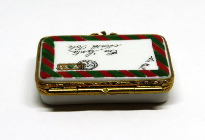 LIMOGES FRANCE BOX - ARTORIA - STAMPED ENVELOPE & LETTER TO SANTA CLAUS - LE 450