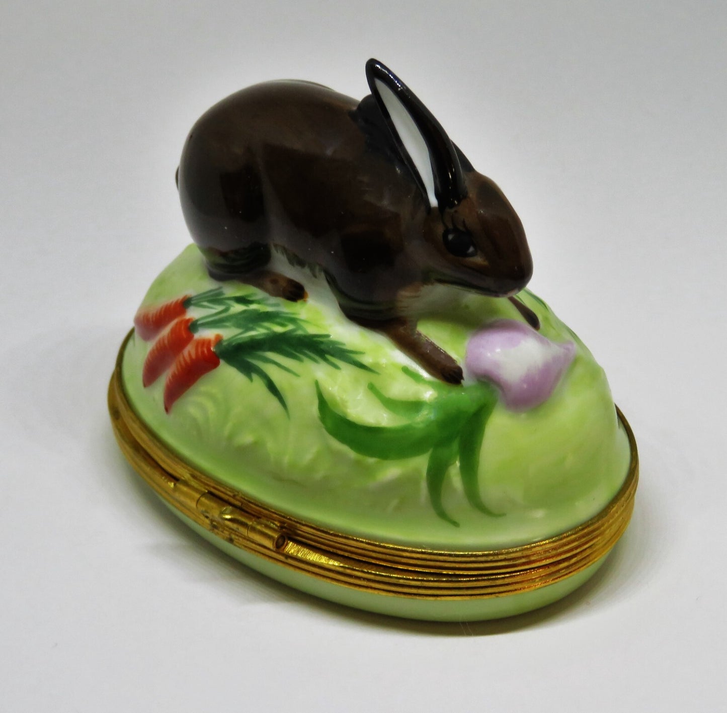 LIMOGES FRANCE BOX - TIFFANY & CO. - VINTAGE EASTER BUNNY - TURNIP & CARROTS