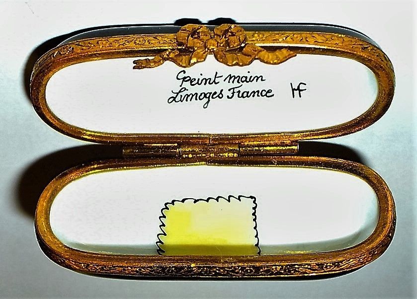 LIMOGES FRANCE BOX~ CACHÉ EYEGLASS CASE & LADY'S SUNGLASSES & CLOTH ~PEINT MAIN