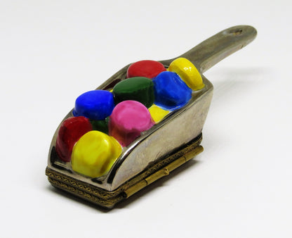 LIMOGES FRANCE BOX ~ VINTAGE 'CHROME' SCOOP & CANDY ~ BALLOONS ~ PEINT MAIN