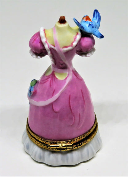 LIMOGES FRANCE BOX - ARTORIA - CINDERELLA GOWN & BIRDS - JAQ THE MOUSE - DISNEY