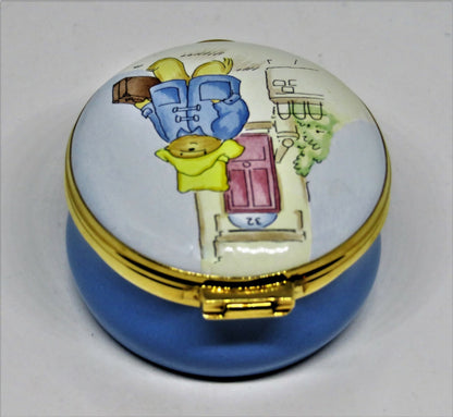 CRUMMLES ENGLISH ENAMEL BOX- PADDINGTON BEAR & SUITCASE - CHILDREN'S BOOKS - MIB