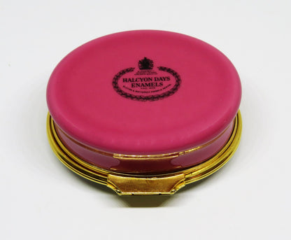 HALCYON DAYS ENGLISH ENAMEL BOX - "LAUGHTER AND THE LOVE OF FRIENDS" - FLOWERS