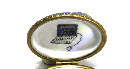 LIMOGES FRANCE BOX - PARRY-VIEILLE - Y2K BUG & COMPUTER CHIP - YEAR 2000 - RARE!