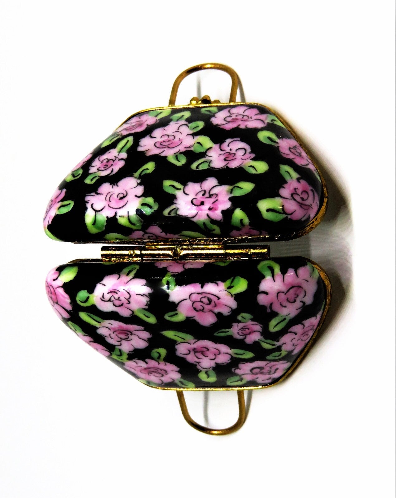 LIMOGES FRANCE BOX -ARTORIA- MARY POPPINS FLOWERED CARPET BAG PURSE - LE -DISNEY