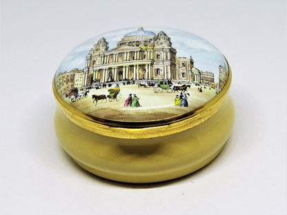 CRUMMLES ENGLISH ENAMEL BOX - VINTAGE VICTORIAN SCENE - ST. PAUL'S CATHEDRAL