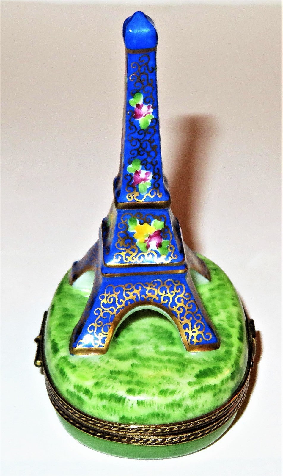 LIMOGES FRANCE BOX - FLORAL EIFFEL TOWER - ROSES - MAP OF FRANCE & WINE & GRAPES