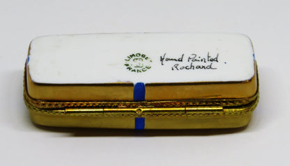 LIMOGES BOX ~ ROCHARD ~ GIFT BOX & BOW ~ BOUQUET OF RED ROSES - ANNIVERSARY