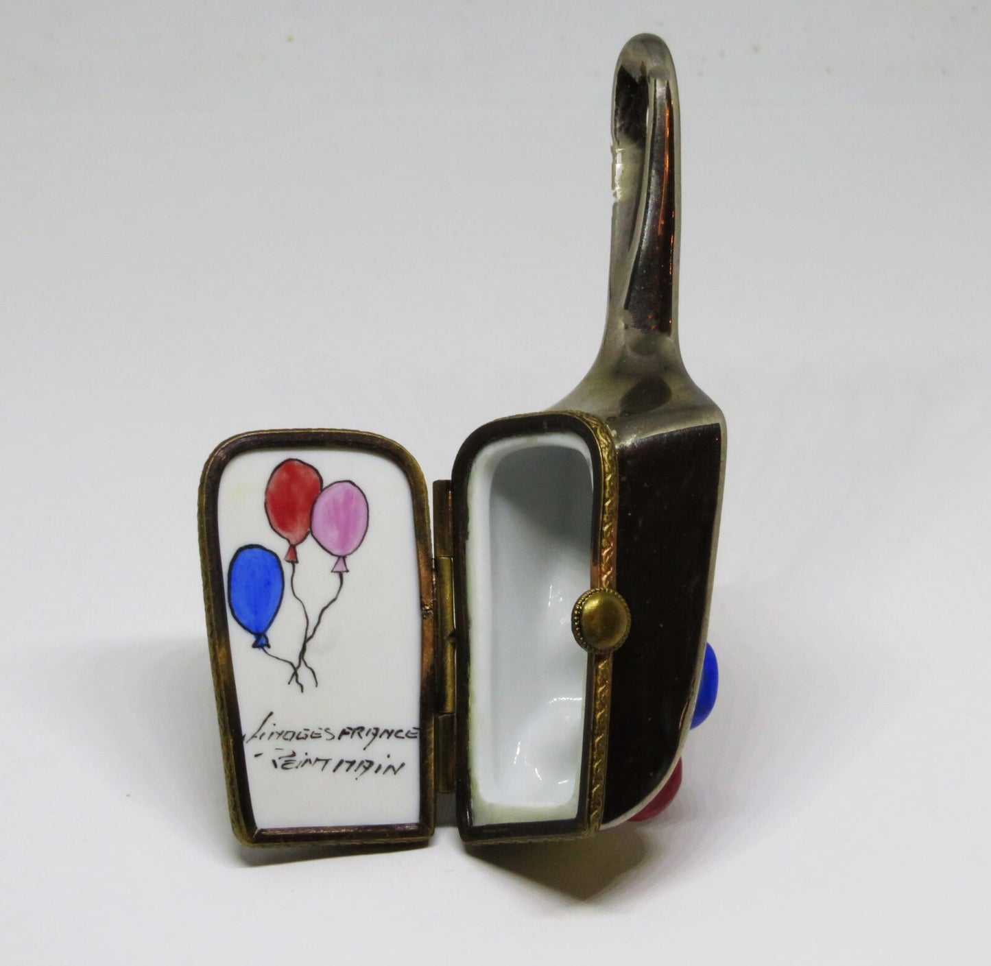 LIMOGES FRANCE BOX ~ VINTAGE 'CHROME' SCOOP & CANDY ~ BALLOONS ~ PEINT MAIN