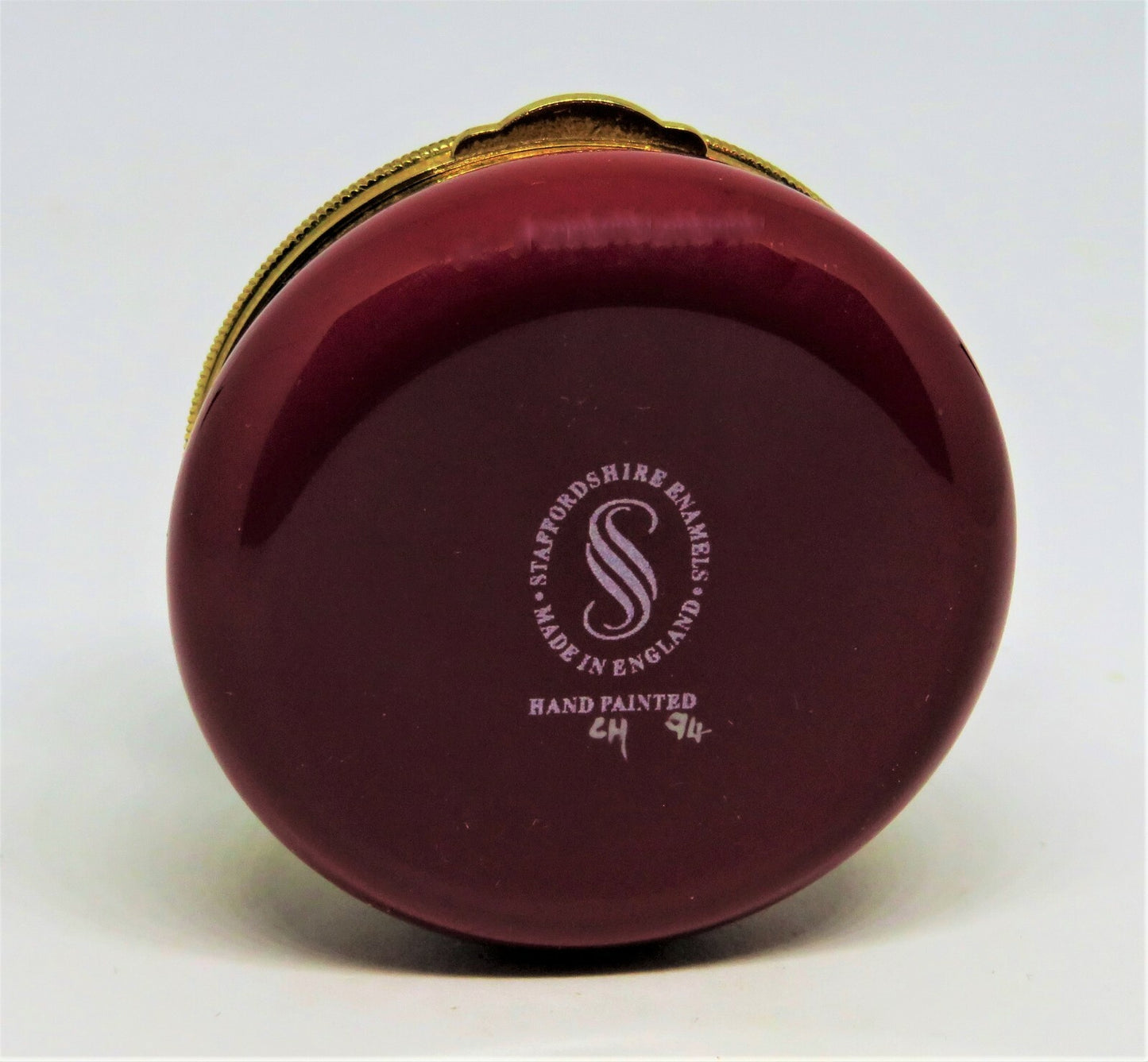 STAFFORDSHIRE ENAMELS  BOX - MOTHER & BABY HORSES - MARE & FOAL - EQUESTRIAN