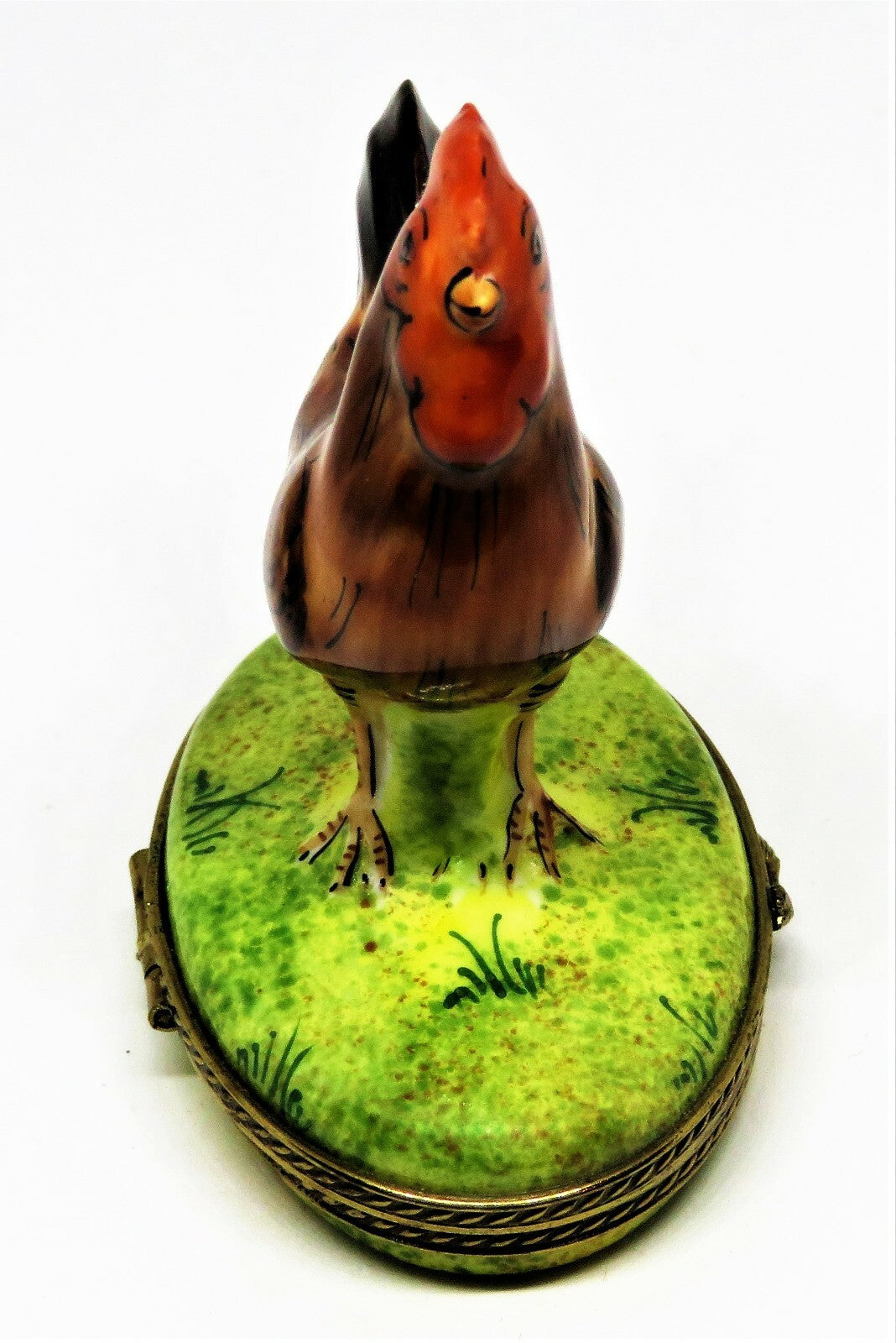 LIMOGES FRANCE BOX - LIMOGES IMPORTS - ROOSTER - CHICKEN ON NEST INSIDE - FOWL