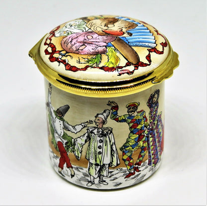 HALCYON DAYS ENAMEL BOX - COMMEDIA DELL'ARTE - ITALIAN THEATRE - LINCOLN CENTER
