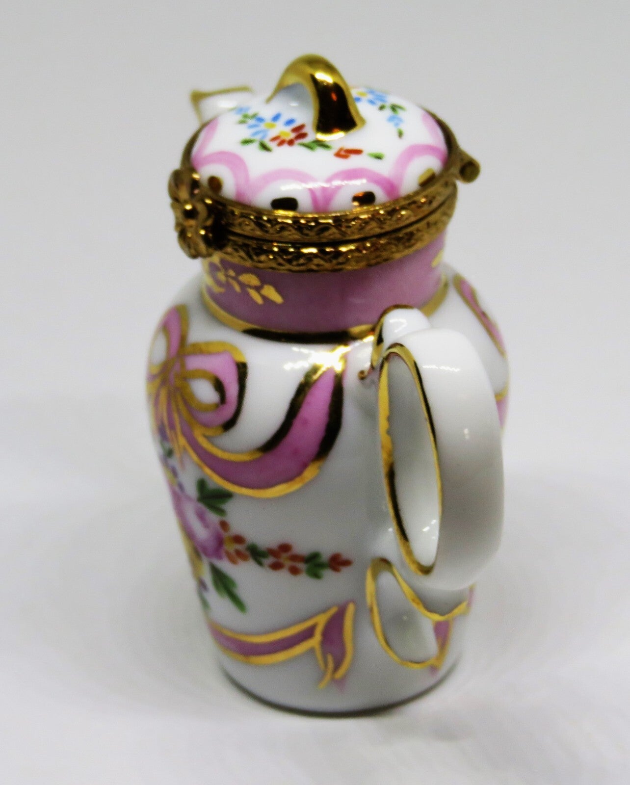 LIMOGES FRANCE BOX ~ ROCHARD ~ FLORAL TEAPOT ~ ROSES ~ TEA POT ~ COFFEE POT