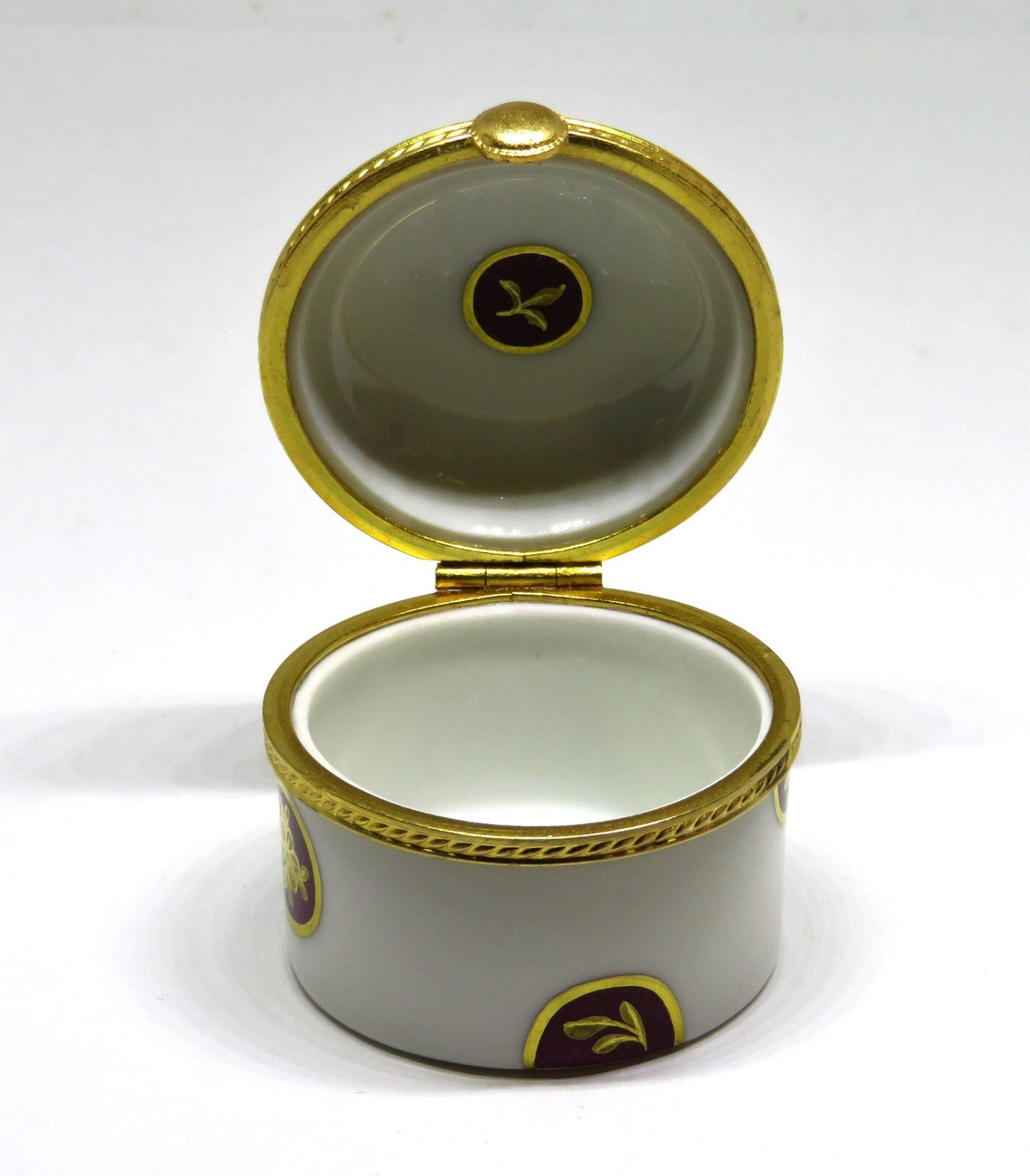 LIMOGES BOX - TIFFANY PRIVATE STOCK -LE TALLEC- CELESTE - FLOWERS & CIRCLES 2002