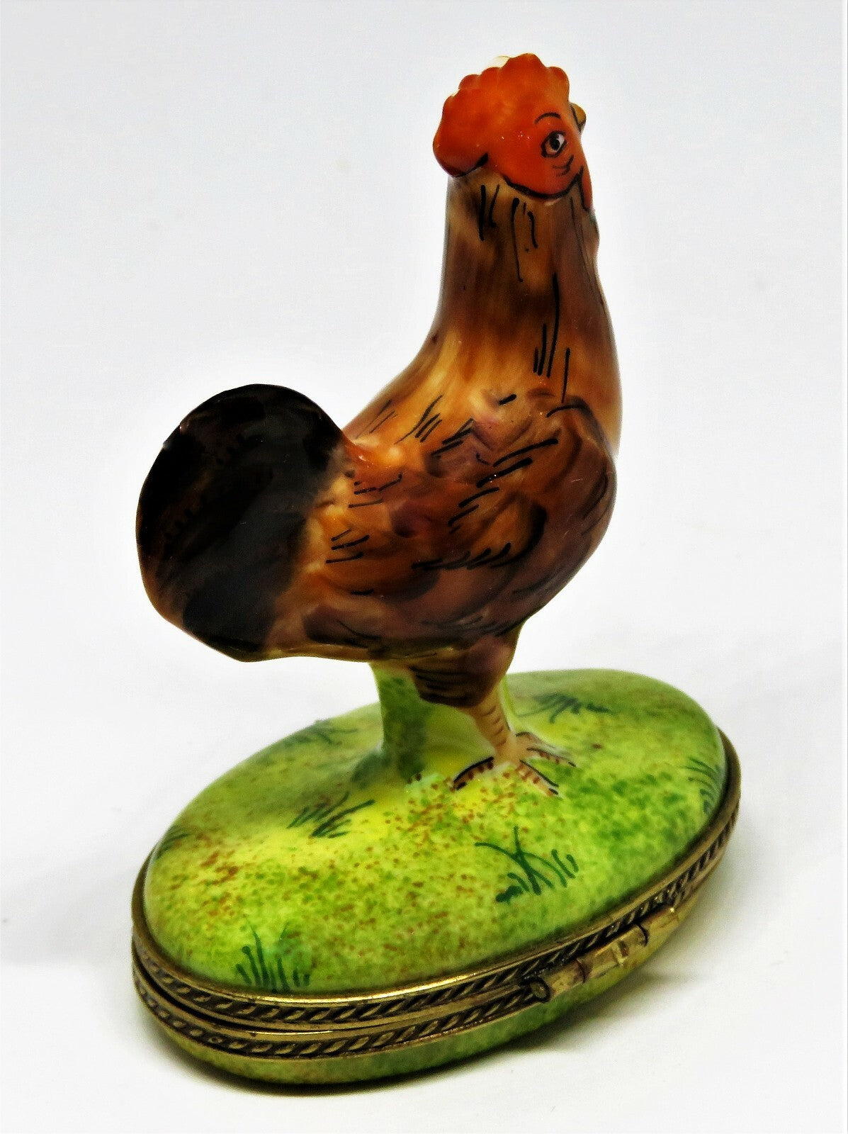 LIMOGES FRANCE BOX - LIMOGES IMPORTS - ROOSTER - CHICKEN ON NEST INSIDE - FOWL
