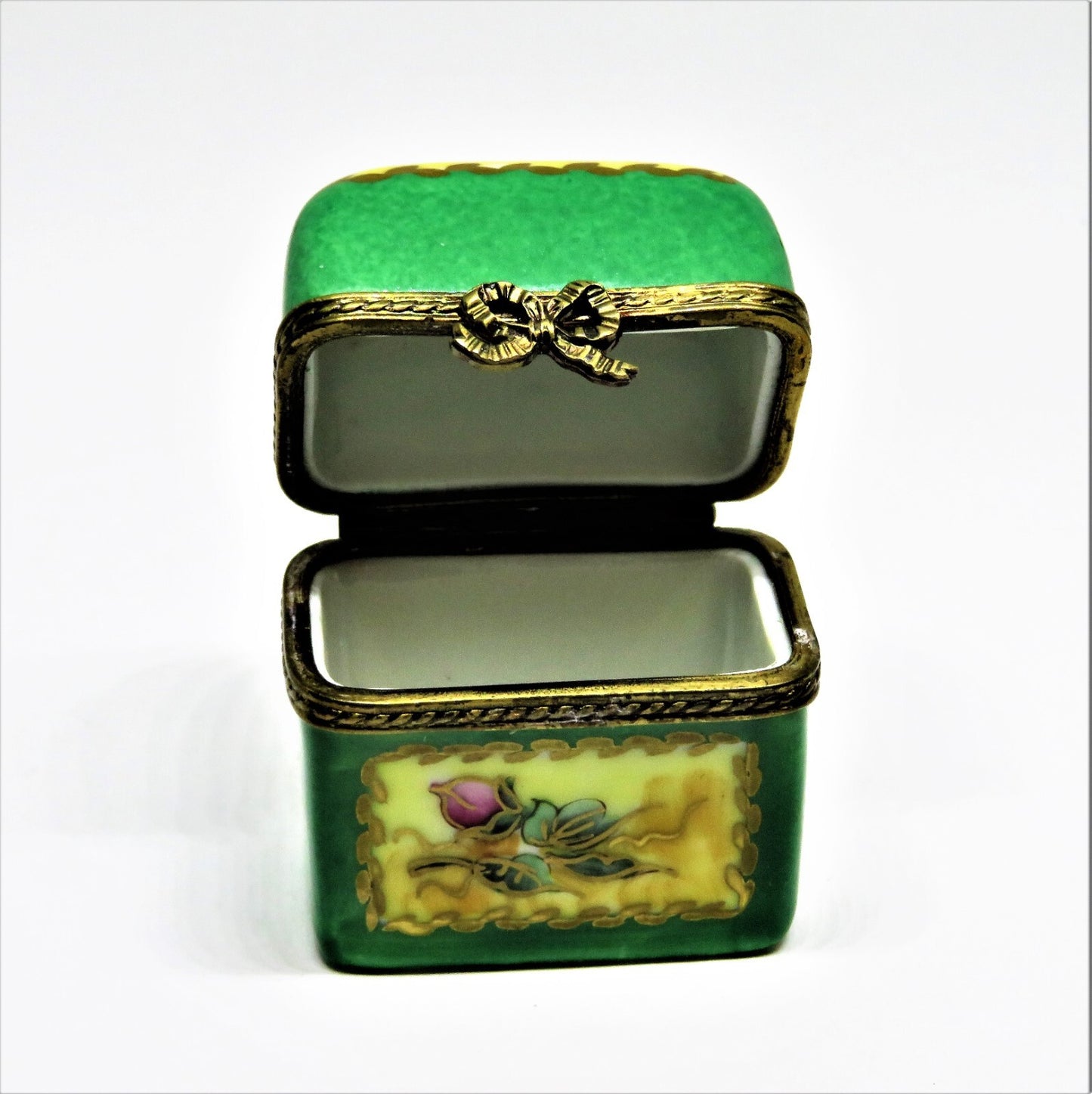 LIMOGES FRANCE BOX -CHAMART- FLORAL CHEST & 2 PERFUME BOTTLES -FLOWERS- ROSEBUDS