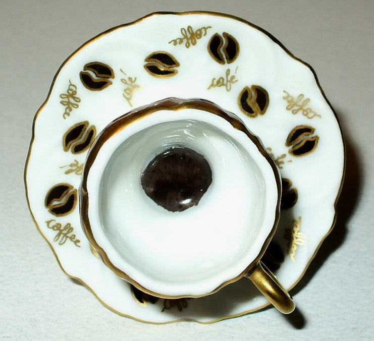 LIMOGES FRANCE BOX ~ COFFEE CUP & SAUCER ~ CAFE ~ BEANS ~ COFFEE POT INSIDE