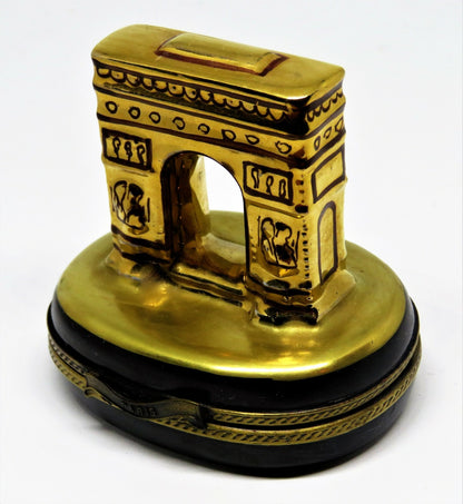 LIMOGES FRANCE BOX - GERARD RIBIERRE - GOLD ARC DE TRIOMPHE - PARIS, FRANCE - GR
