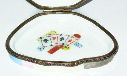 LIMOGES BOX~ LAS VEGAS CASINO GAMBLING ~DICE & CARDS & CHIPS~ GAMING ~PEINT MAIN
