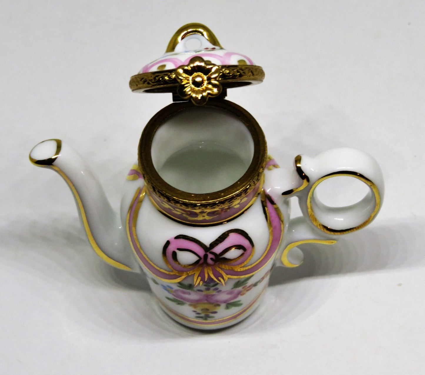 LIMOGES FRANCE BOX ~ ROCHARD ~ FLORAL TEAPOT ~ ROSES ~ TEA POT ~ COFFEE POT
