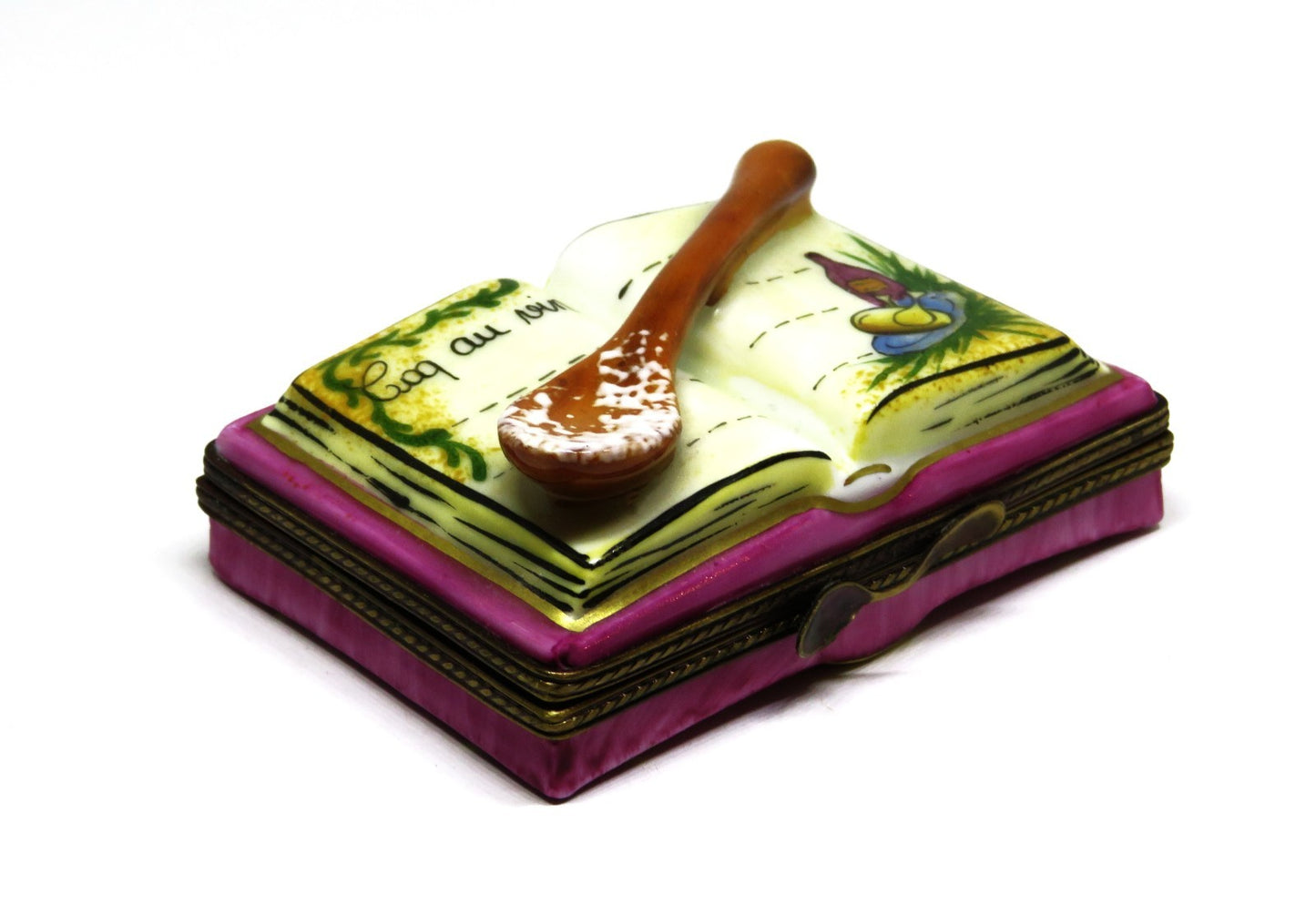 LIMOGES BOX - COOKBOOK & 'WOODEN' SPOON - COQ AU VIN RECIPE - CHICKEN & WINE