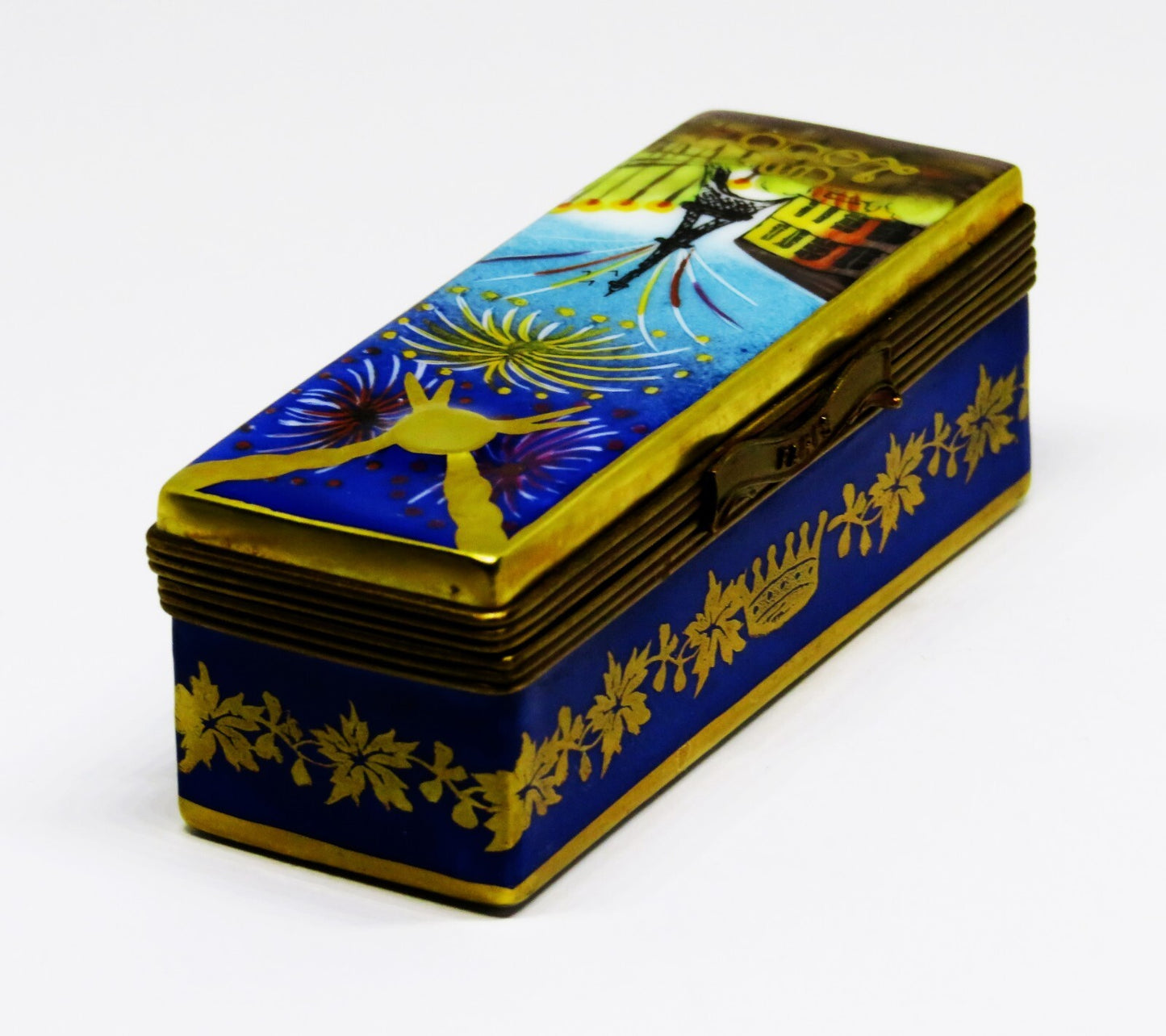 LIMOGES BOX - PV - CHAMPAGNE CASE & BOTTLE -PARIS- EIFFEL TOWER -NEW YEAR'S EVE