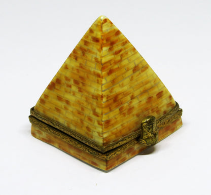 LIMOGES FRANCE BOX - RENAISSANCE GUILD - EGYPTIAN PYRAMID - PHARAOH'S HEAD CLASP