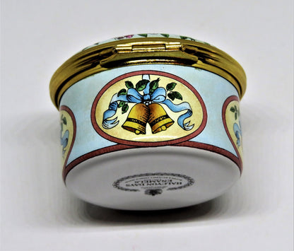 HALCYON DAYS ENAMEL BOX - "HAPPINESS ON YOUR WEDDING DAY" - ROSES & DOVES - MIB