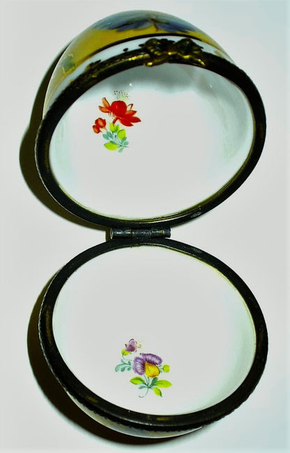 LIMOGES BOX- BUTTERFLY EASTER EGG - MULTI-COLORED BUTTERFLIES & LAUREL & FLOWERS