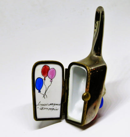 LIMOGES FRANCE BOX ~ VINTAGE 'CHROME' SCOOP & CANDY ~ BALLOONS ~ PEINT MAIN