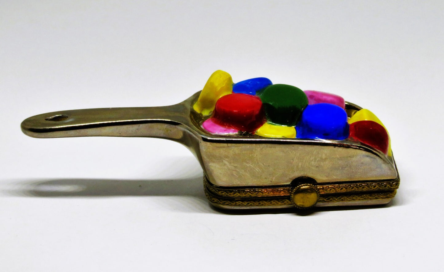 LIMOGES FRANCE BOX ~ VINTAGE 'CHROME' SCOOP & CANDY ~ BALLOONS ~ PEINT MAIN