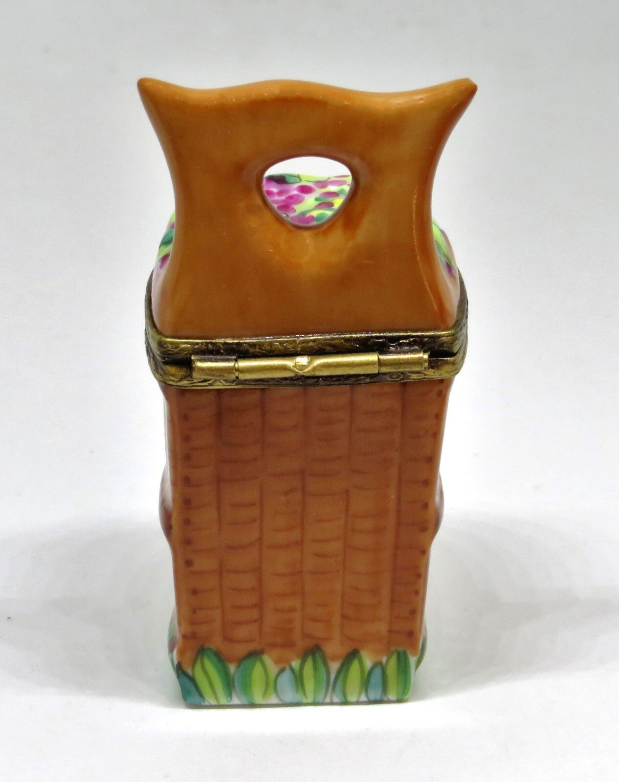 LIMOGES BOX - HARVEST GRAPE BASKET & BEE - REMOVABLE WINE BOTTLE - GUMP'S - RAP