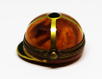 LIMOGES BOX - ROCHARD - RIDING HAT - JOCKEY'S CAP - EQUESTRIAN - HORSE CROP