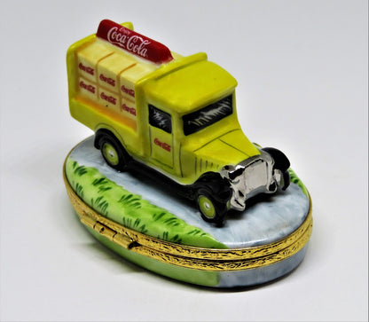 LIMOGES FRANCE BOX -ARTORIA- OLD-FASHIONED COCA-COLA DELIVERY TRUCK - COKE -RARE