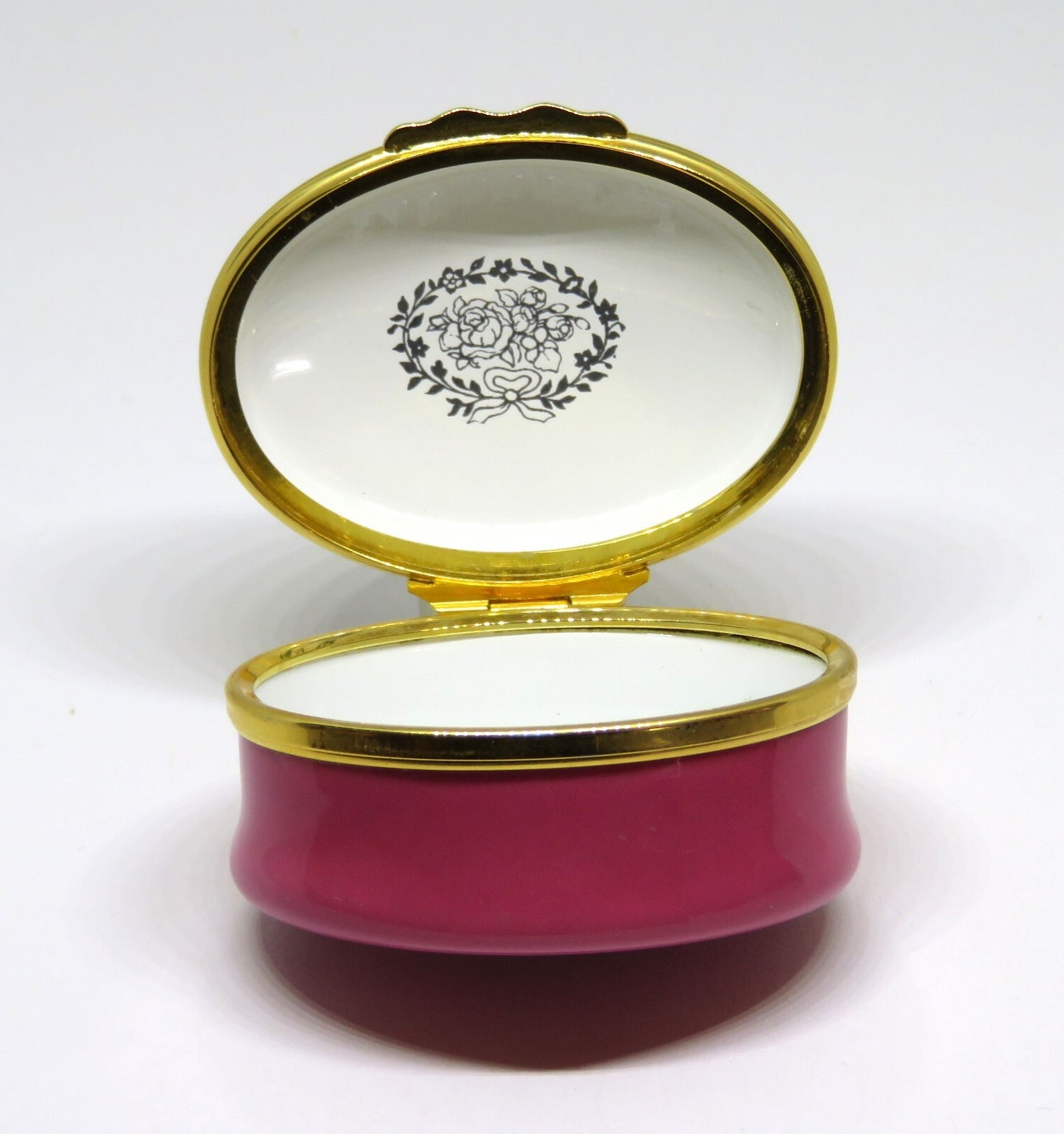 HALCYON DAYS ENGLISH ENAMEL BOX - "LAUGHTER AND THE LOVE OF FRIENDS" - FLOWERS
