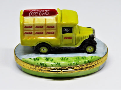 LIMOGES FRANCE BOX -ARTORIA- OLD-FASHIONED COCA-COLA DELIVERY TRUCK - COKE -RARE