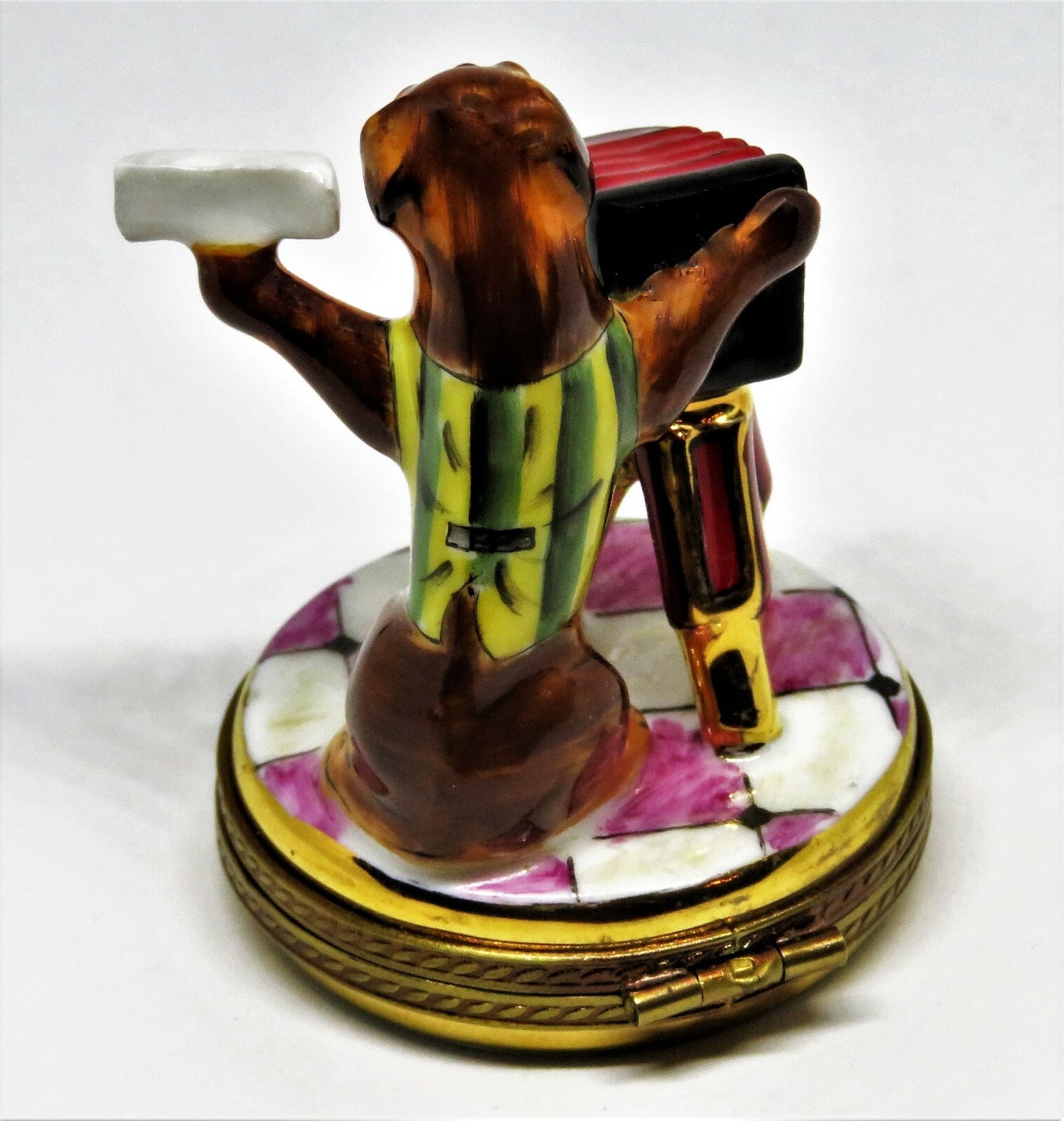 LIMOGES FRANCE BOX - CHAMART - WHIMSICAL SPANIEL DOG & CAMERA - PHOTOGRAPHER