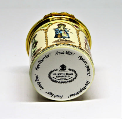 HALCYON DAYS ENAMEL BOX - "CRIES OF LONDON" - 18TH CENTURY STREET VENDORS