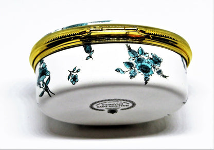 HALCYON DAYS ENAMEL BOX - ANTIQUE REPRODUCTION - WHIMSICAL COURTING DOGS - LOVE