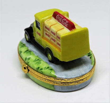 LIMOGES FRANCE BOX -ARTORIA- OLD-FASHIONED COCA-COLA DELIVERY TRUCK - COKE -RARE