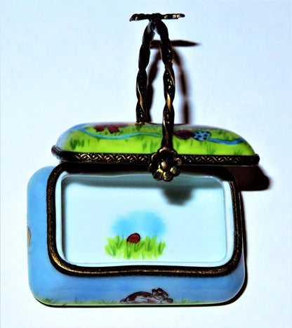 LIMOGES BOX - EASTER BASKET & COLORED EGGS - BONNET - BUNNY ~ LADYBUG