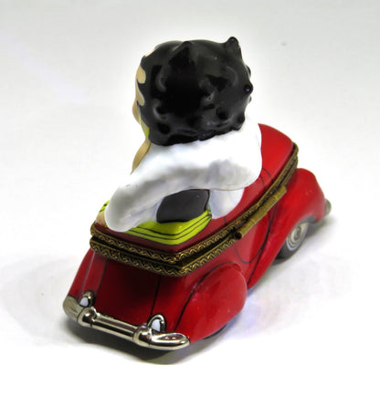 LIMOGES FRANCE BOX - BETTY BOOP - OUT ON THE TOWN - RED CONVERTIBLE CAR - COMICS
