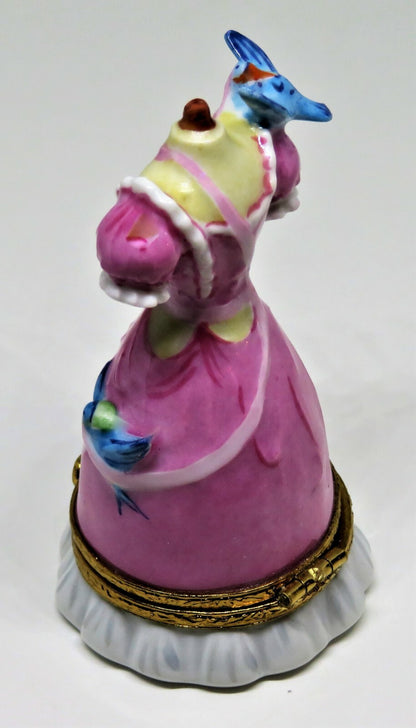 LIMOGES FRANCE BOX - ARTORIA - CINDERELLA GOWN & BIRDS - JAQ THE MOUSE - DISNEY