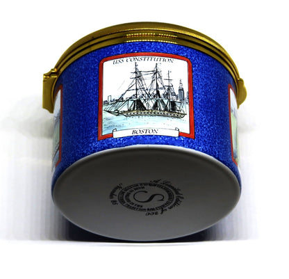 STAFFORDSHIRE ENGLISH ENAMEL BOX - U. S. LANDMARKS - STATUE OF LIBERTY - CAPITOL
