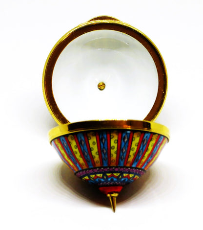 STAFFORDSHIRE ENAMELS BOX - SPINNING TOP -CHILD'S TOY- KALEIDOSCOPE DESIGN - MIB