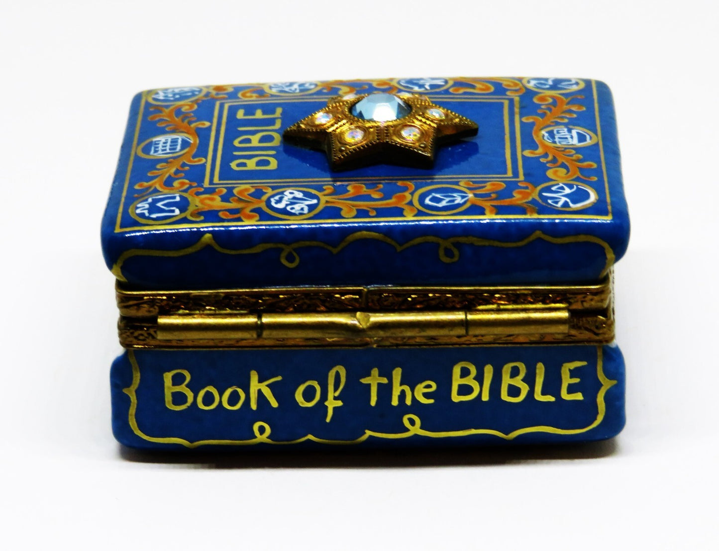 LIMOGES FRANCE BOX - LA VIE EN ROSE - HEBREW BIBLE - HANUKKAH DREIDEL - JUDAICA