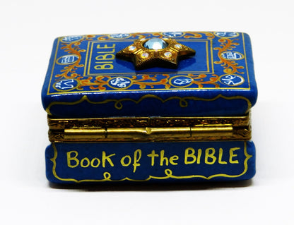 LIMOGES FRANCE BOX - LA VIE EN ROSE - HEBREW BIBLE - HANUKKAH DREIDEL - JUDAICA